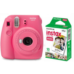 Aparat cyfrowy Fujifilm Instax Mini 9 różowy + wkład 1 pack (70100145930)'