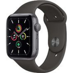 Apple Watch SE GPS 44mm aluminium, gwiezdna szarość | czarny pasek sportowy (MYDT2WB/A)'
