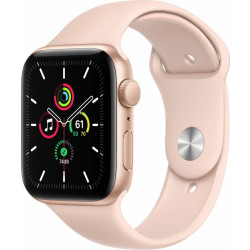 Apple Watch SE GPS, 44mm Gold Aluminium Case with Pink Sand Sport Band - Regular'