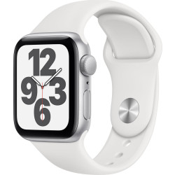 Apple Watch SE GPS, 40mm Silver Aluminium Case with White Sport Band - Regular'