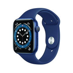 Apple Watch 6 GPS 44mm aluminium, niebieski | głęboki granat pasek sportowy (M00J3WB/A)'