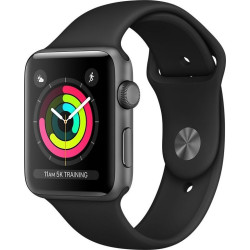 Apple Watch Series 3 GPS, 38mm Space Grey Aluminium Case with Black Sport Band'