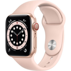 Apple Watch 6 GPS+Cellular 40mm aluminium, złoty | piaskowy róż pasek sportowy (M06N3WB/A)'