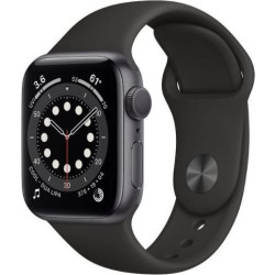 Apple Watch Series 6 GPS, 44mm Space Gray Aluminium Case with Black Sport Band - Regular'