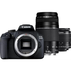 Aparat cyfrowy Canon EOS 2000D + obiektyw EF-S 18-55mm IS II + obiektyw EF 75-300mm III (2728C017)'