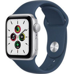 Apple Watch SE GPS, 40mm Silver Aluminium Case with Abyss Blue Sport Band - Regular'