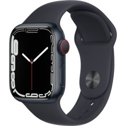 Apple Watch Series 7 GPS + Cellular, 45mm Midnight Aluminium Case with Midnight Sport Band - Regular'