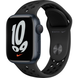 Apple Watch Nike Series 7 GPS, 41mm Midnight Aluminium Case with Anthracite/Black Nike Sport Band - Regular'