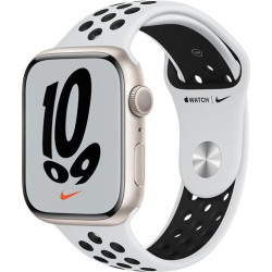 Apple Watch Nike Series 7 GPS, 41mm Starlight Aluminium Case with Pure Platinum/Black Nike Sport Band - Regular'