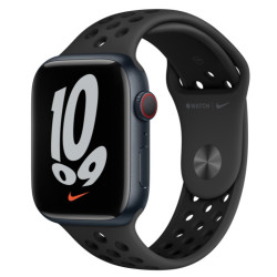 Apple Watch Nike Series 7 GPS + Cellular, 45mm Midnight Aluminium Case with Anthracite/Black Nike Sport Band - Regular'