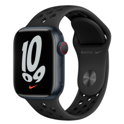 Apple Watch Nike Series 7 GPS + Cellular, 41mm Midnight Aluminium Case with Anthracite/Black Nike Sport Band - Regular'