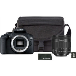 Aparat cyfrowy - Canon EOS 2000D + obiektyw EF-S 18-55 IS II + VUK (torba SB130 + karta 16GB)'