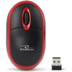 Mysz komputerowa TITANUM VULTURE TM116R (optyczna; 1000 DPI; kolor czarny  kolor czerwony)'