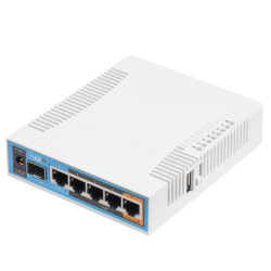 Router MikroTik RB962UiGS-5HacT2HnT 720MHz CPU  128MB RAM  5x Gigabit LAN  built-in 2.4Ghz 802.11b/g/n'