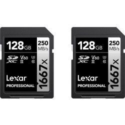 Lexar SDXC 128GB Professional 1667x UHS-II U3 - 2 pack'