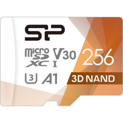 Karta pamięci Silicon Power microSDXC Superior Pro 256GB V30 UHS-1 U3 A1 + ADAPTER microSD-SD (SP256GBSTXDU3V20AB)'