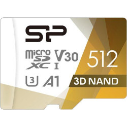 Karta pamięci Silicon Power microSDXC Superior Pro 512GB V30 UHS-1 U3 A1 + ADAPTER microSD-SD'