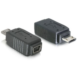 Adapter DELOCK 65063 (Mini USB F - Micro USB M; kolor czarny)'