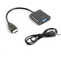 Adapter Lanberg AD-0017-BK (HDMI M - D-Sub (VGA) F; 0 20m; kolor czarny)'