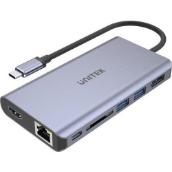Replikator - Unitek USB-C 2x USB 3.1 HDMI DP RJ45 czytnikSD'