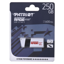 Patriot Rage Prime 600 MB/s 256GB USB 3.2 8k IOPs'