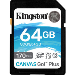 Kingston SDXC Canvas Go Plus 64GB 170R C10 UHS-I U3 V30'