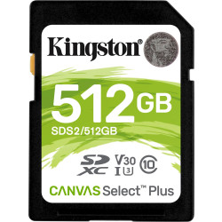 Kingston SDXC Canvas Select Plus 512GB 100R Class 10 UHS-I'