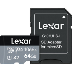 Lexar 64GB microSDXC High-Performance 1066x UHS-I C10 A2 V30 U3'