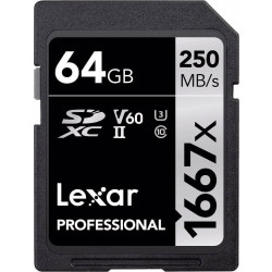 Lexar SDXC 64GB Professional 1667x UHS-II U3'