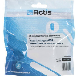 Tusz ACTIS KH-652BKR (zamiennik HP 652 F6V25AE; Standard; 15 ml; czarny)'