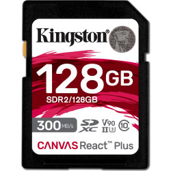 Kingston SDXC Canvas React Plus 128GB 300R/260W UHS-II U3'