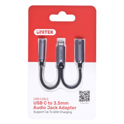 UNITEK ADAPTER USB-C - MINIJACK 3 5MM USB-C 60W'