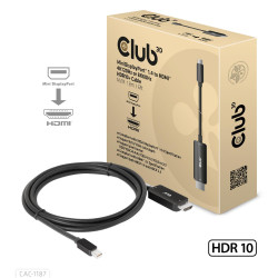 Club3D CAC-1187 MiniDisplayPort™ 1.4 to HDMI™ 4K120Hz or 8K60Hz HDR10+ Cable M/M 1.8m / 6ft'