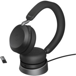 Słuchawki - Słuchawki bezprzewodowe Jabra Evolve 2 75 USB-A MS Stereo Stand Black - 27599-999-989'