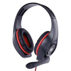 Słuchawki - Słuchawki nauszne dla graczy z regulacją głośności PC, PS4, Xbox Gembird (czarno-czerwone)'